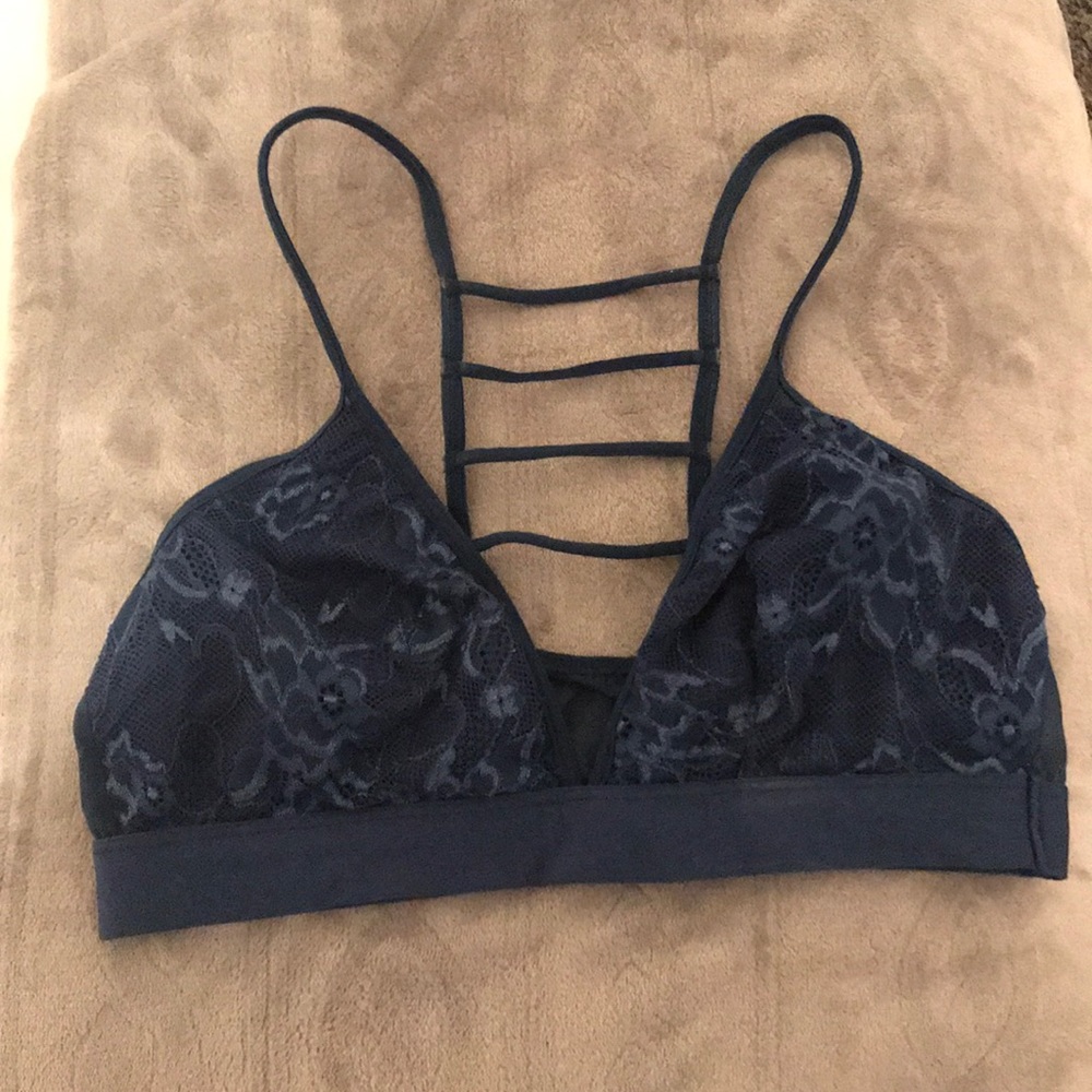 Navy blue floral bralette